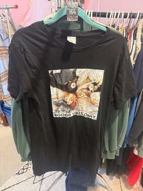 164. barbie good vibes only crew mini t shirt L